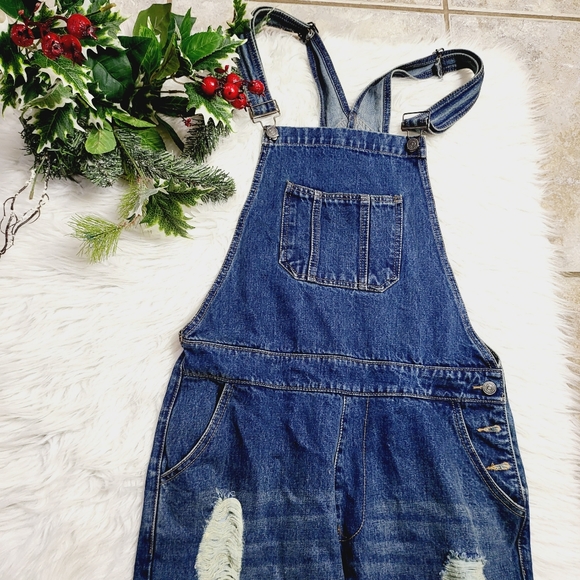 Man Boohooman Jumpsuit Overall Denim Jeans - Picture 2 of 7